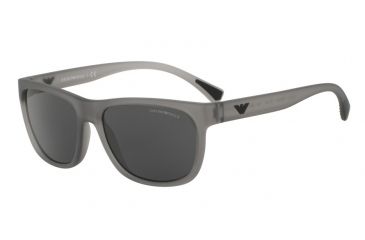 Image of Armani EA4081F Single Vision Prescription Sunglasses EA4081F-553287-59 - Lens Diameter 59 mm, Frame Color Matte Transparent Grey