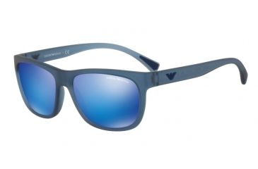 Image of Armani EA4081F Single Vision Prescription Sunglasses EA4081F-553525-59 - Lens Diameter 59 mm, Frame Color Matte Transparent Blue