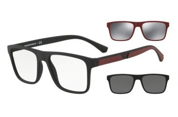 Image of Armani EA4115F Progressive Prescription Sunglasses, 54mm, Matte Black, EA4115F-50421W-54-PRO