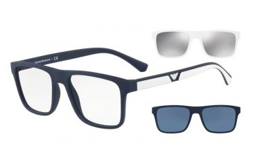 Image of Armani EA4115F Progressive Prescription Sunglasses, 54mm, Matte Dark Blue, EA4115F-56691W-54-PRO