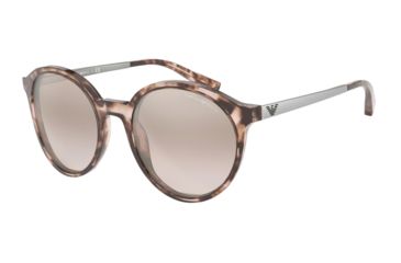 Image of Armani EA4134F Sunglasses 57668Z-53 - , Light Brown Mirror Silver Grad Lenses