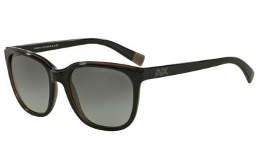 Image of Armani Exchange AX4031 Sunglasses 184011-55 - Black/dk Grey Transparent Frame, Grey Gradient Lenses