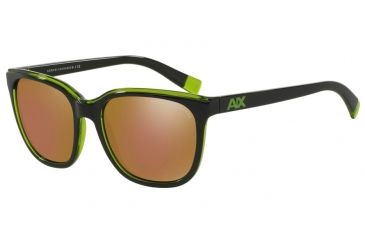Image of Armani Exchange AX4031 Sunglasses 815473-55 - Dk Purple/green Transparent Frame, Gold Mirror Lenses