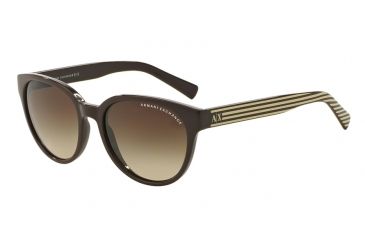 Image of Armani Exchange AX4034 Sunglasses 814913-54 - Brown /brown Cream Stripe Frame, Smoke Brown Gradient Lenses