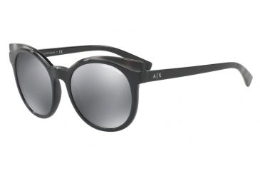 Image of Armani Exchange AX4064SF Sunglasses 82256G-55 - Black/grey Havana Frame, Light Grey Mirror Black Lenses