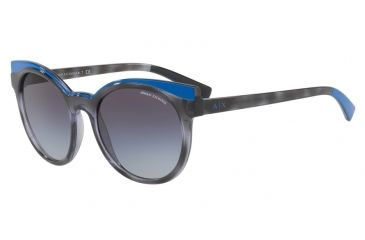 Image of Armani Exchange AX4064SF Sunglasses 82278G-55 - Blue Havana/skidiver Frame, Grey Gradient Lenses
