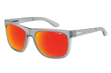 Image of Arnette Firedrill Single Vision Prescription Sunglasses, Fuzzy Translucent Grey Frame, Red Mirror Lens-AN4143-36SV