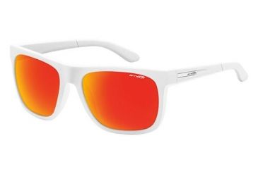 Image of Arnette Firedrill Single Vision Prescription Sunglasses, Fuzzy White Frame, Red Mirror Lens-AN4143-34SV