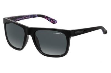 Image of Arnette Firedrill Single Vision Prescription Sunglasses, Gloss Black/Violet Frame, Polarized Grey Lens, Polarized-AN4143-32SV