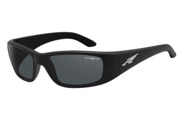 Image of Arnette Quick Draw Single Vision Prescription Sunglasses, Fuzzy Black Frame, Polarized Grey Lens, Polarized-AN4178-07SV