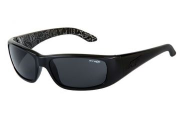 Image of Arnette Quick Draw Single Vision Prescription Sunglasses, Gloss Black Frame, Grey Lens-AN4178-05SV