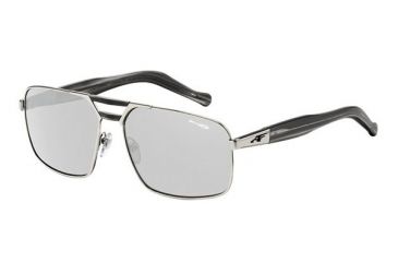 Image of Arnette Smokey Single Vision Prescription Sunglasses, Gold/Striped Havana Frame, Grey/Green Lens-AN3068-03SV