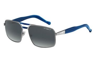 Image of Arnette Smokey Single Vision Prescription Sunglasses, Gunmetal/Translucent Blue Frame, Polarized Grey Gradient Lens, Polarized-AN3068-02SV
