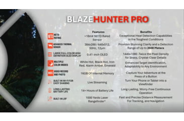 Image of ATN BlazeHunter Pro 2.5-20x35mm Thermal Monocular w/Built-in Laser Rangefinder, 50 Hz, 640x512, Black, TIMNBLH635LRF