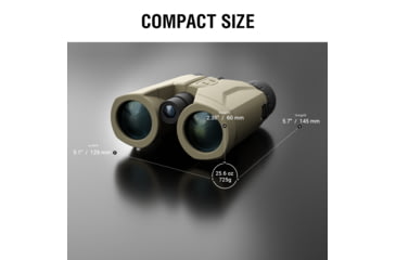 Image of ATN LRF 2000 10x42mm Roof Ballistics Laser Rangefinding Binocular, Army Brown, BN1042LRF2k