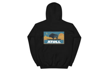 Image of Atoll Board Co Atoll Boards Hand Drawn Tahoe Sunset Logo Pullover Hoodie - Black, S - Black,S, 627AC5A5A8EF6Black-S
