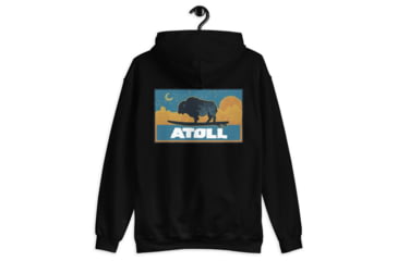 Image of Atoll Board Co Atoll Boards Hand Drawn Tahoe Sunset Logo Pullover Hoodie - Black, M - Black,M, SQ7202652