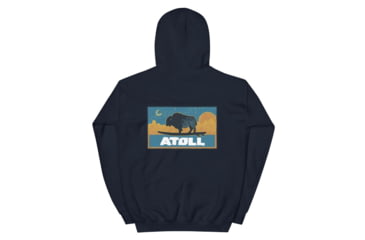 Image of Atoll Board Co Atoll Boards Hand Drawn Tahoe Sunset Logo Pullover Hoodie - Navy, L - Navy,L, 627AC5A5A8EF6Navy-L