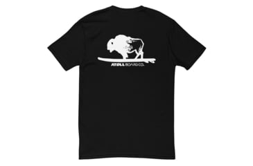 Image of Atoll Board Co Atoll Hand Drawn Bison Logo Poly Cotton Tee Shirt - M, Heather Grey - M,Heather Grey, SQ9257455