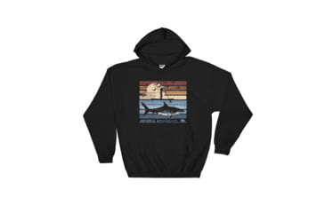 Image of Atoll Board Co Atoll Rider And Shark Unisex Pullover Hoodie - Black, 2XL - Black,2XL, SQ7166341