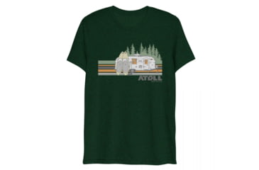 Image of Atoll Board Co Atoll Tri Blend Tee with SUP Campsite Graphic - Emerald Triblend, XS - Emerald Triblend,XS, 62B5EC28436A2Emerald-Triblend-XS