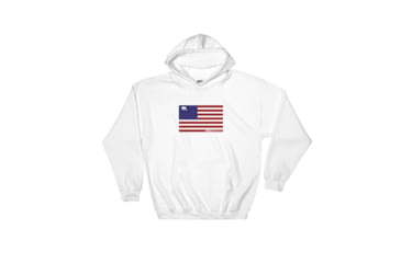 Image of Atoll Board Co Atoll US Flag Unisex Pullover Hoodie - Athletic Grey, L - Athletic Grey,L, SQ9001658