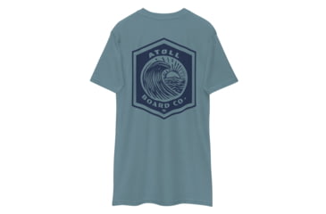 Image of Atoll Board Co Mens Heavyweight tee with Blue Atoll Wave Graphic - Agave, XL - Agave,XL, 6463948B38FC3Agave-XL
