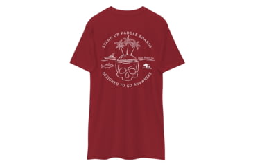 Image of Atoll Board Co Mens Premium Tee with Atoll Skull Island Graphic - Brick Red, S - Brick Red,S, 645038F9AF428Brick-Red-S