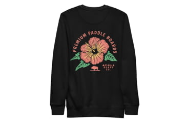 Image of Atoll Board Co Premium Crew Neck Sweatshirt with Atoll Paddle Board Island Flower Graphic - Black, M - Black,M, 6441992434D68Black-M