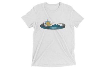 Image of Atoll Board Co Short sleeve t-shirt with Atoll Mountain Lake SUP Graphic - White Fleck Triblend, M - White Fleck Triblend,M, 62C60B5D296AEWhite-Fleck-Triblend-M