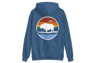 Image of Atoll Board Co Unisex Box Hoodie with Atoll Landscape Graphic - Indigo Blue, L - Indigo Blue,L, 62CEF7DDDE2C2Indigo-Blue-L