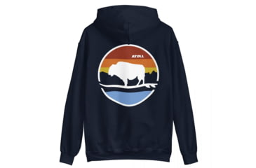 Image of Atoll Board Co Unisex Box Hoodie with Atoll Landscape Graphic - Navy, 2XL - Navy,2XL, 62CEF7DDDE2C2Navy-2XL