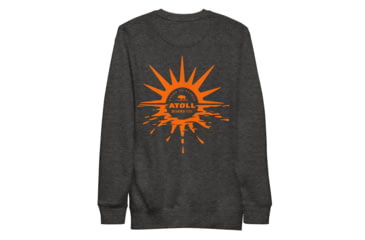 Image of Atoll Board Co Unisex Crew Neck Sweatshirt with Atoll Horizon Sunset Graphic - Charcoal Heather, 2XL - Charcoal Heather,2XL, 6451926B946B4Charcoal-Heather-2XL