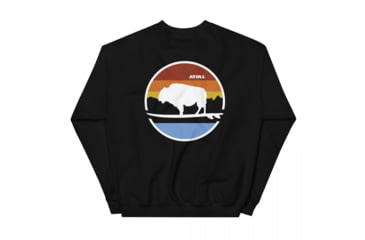 Image of Atoll Board Co Unisex Crew Neck Sweatshirt with Atoll Landscape Graphic - Black, 2XL - Black,2XL, 636AA060D522CBlack-2XL