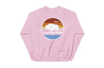 Image of Atoll Board Co Unisex Crew Neck Sweatshirt with Atoll Landscape Graphic - Light Pink, L - Light Pink,L, 636AA060D522CLight-Pink-L
