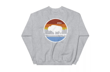 Image of Atoll Board Co Unisex Crew Neck Sweatshirt with Atoll Landscape Graphic - Sport Grey, 4XL - Sport Grey,4XL, 636AA060D522CSport-Grey-4XL