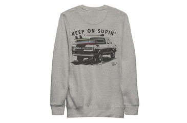 Image of Atoll Board Co Unisex Crew Neck Sweatshirt with Atoll Paddle Board Truck Graphic - Carbon Grey, S - Carbon Grey,S, 64594F5D84CDECarbon-Grey-S