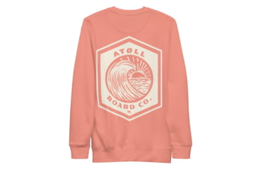 Image of Atoll Board Co Unisex Crew Neck Sweatshirt with Atoll Wave Graphic - Dusty Rose, 2XL - Dusty Rose,2XL, 646397C970CEFDusty-Rose-2XL