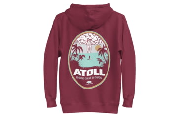 Image of Atoll Board Co Unisex Hoodie with Atoll Calm in Chaos Graphic - Maroon, M - Maroon,M, 637BCC0FBCEE5Maroon-M