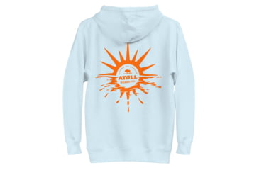 Image of Atoll Board Co Unisex Hoodie with Atoll Horizon Sunset Graphic - Sky Blue, M - Sky Blue,M, 64518EF345044Sky-Blue-M