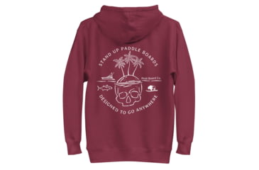 Image of Atoll Board Co Unisex Hoodie with Atoll Skull Island Graphic - Maroon, XL - Maroon,XL, 64503FB701D22Maroon-XL
