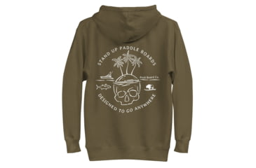 Image of Atoll Board Co Unisex Hoodie with Atoll Skull Island Graphic - Military Green, L - Military Green,L, 64503FB701D22Military-Green-L