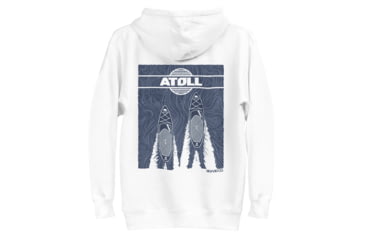 Image of Atoll Board Co Unisex Hoodie with Atoll SUP and Wake Graphic - White, L - White,L, 637BCE6632C33White-L