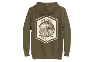 Image of Atoll Board Co Unisex Hoodie with Atoll Wave Graphic - Military Green, L - Military Green,L, 6463961A8385BMilitary-Green-L