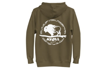Image of Atoll Board Co Unisex Hoodie with Hand Drawn Atoll Logo - Military Green, XL - Military Green,XL, 628E8B7D50B97Military-Green-XL