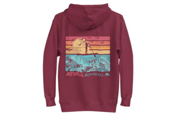 Image of Atoll Board Co Unisex Premium Hoodie with Atoll SUP Rider and Reef Graphic - Maroon, 3XL - Maroon,3XL, 62CEFCABCAE0CMaroon-3XL