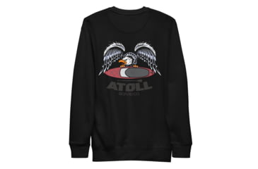 Image of Atoll Board Co Unisex Premium Sweatshirt with Atoll Eagle Graphic - Black, M - Black,M, 646FCA686C20BBlack-M