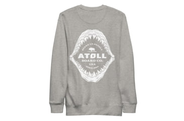 Image of Atoll Board Co Unisex Premium Sweatshirt with Atoll Shark Fossil Graphic - Carbon Grey, M - Carbon Grey,M, 648746419EE75Carbon-Grey-M