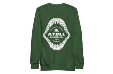 Image of Atoll Board Co Unisex Premium Sweatshirt with Atoll Shark Fossil Graphic - Forest Green, 2XL - Forest Green,2XL, 648746419EE75Forest-Green-2XL