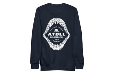 Image of Atoll Board Co Unisex Premium Sweatshirt with Atoll Shark Fossil Graphic - Navy Blazer, XL - Navy Blazer,XL, 648746419EE75Navy-Blazer-XL